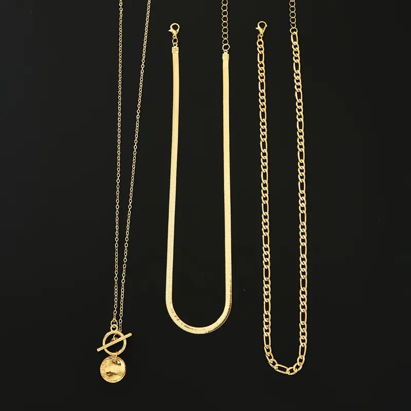 Collar Savira con Monedas Texturizadas en Capas | Oro