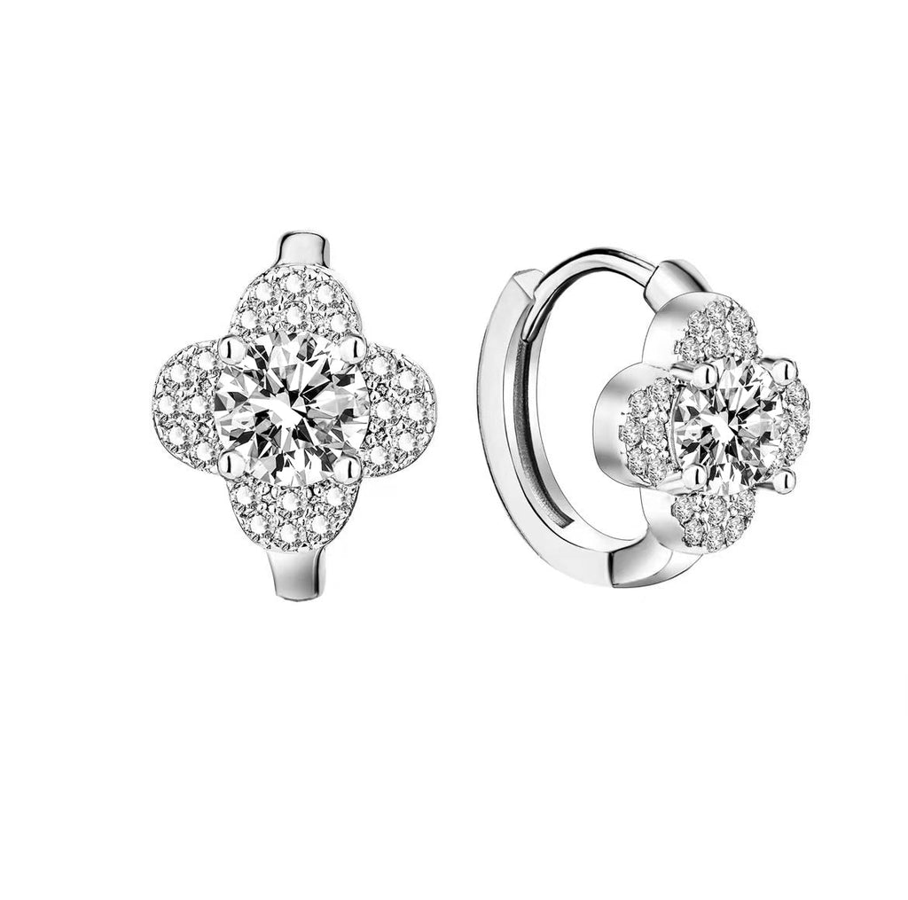 Aretes Trébol | Oro blanco