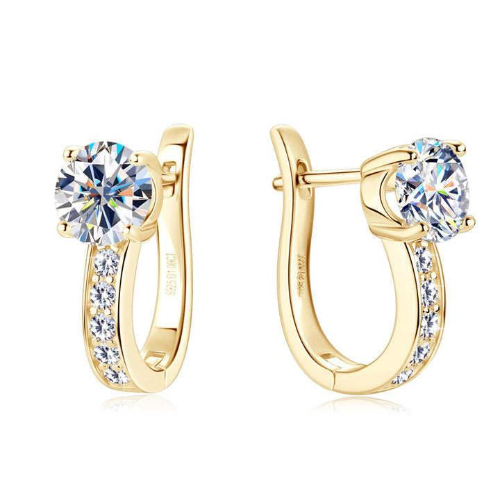 Aretes Huggie con Engaste de Canal | Oro