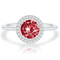 Anillo Promesa Rubí Brillo Carmesí | Oro blanco