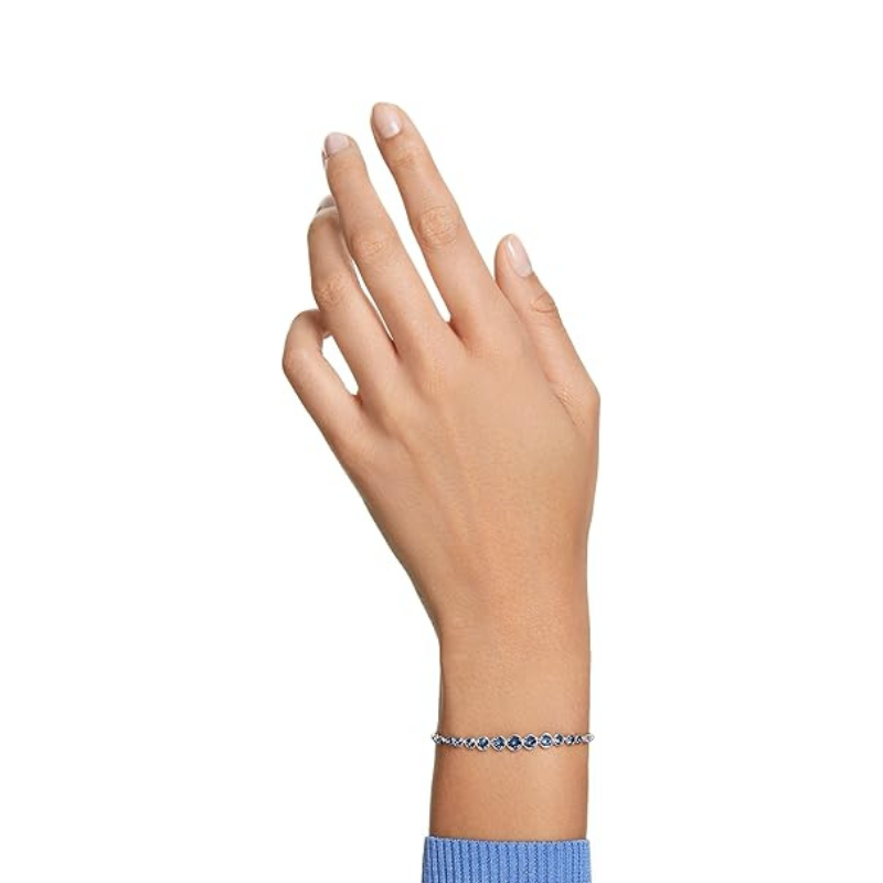 Pulsera de Tenis con Zafiro Corte Redondo | Oro blanco