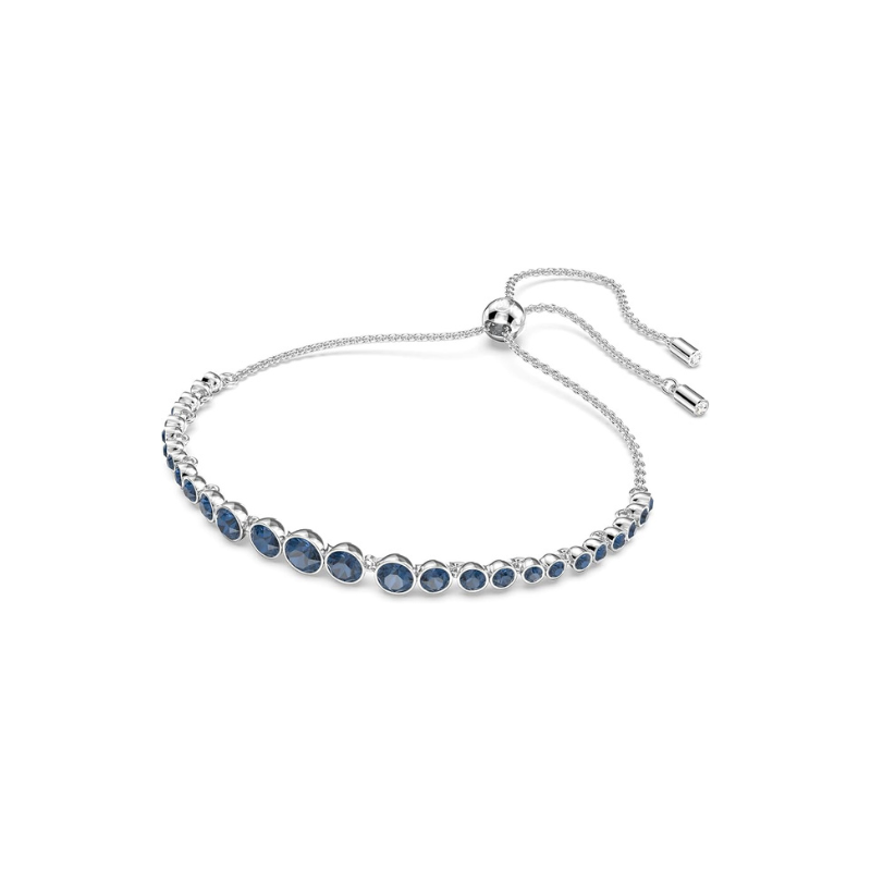 Pulsera de Tenis con Zafiro Corte Redondo | Oro blanco