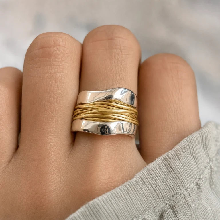Anillo Lazo Silvergold | Oro mixto