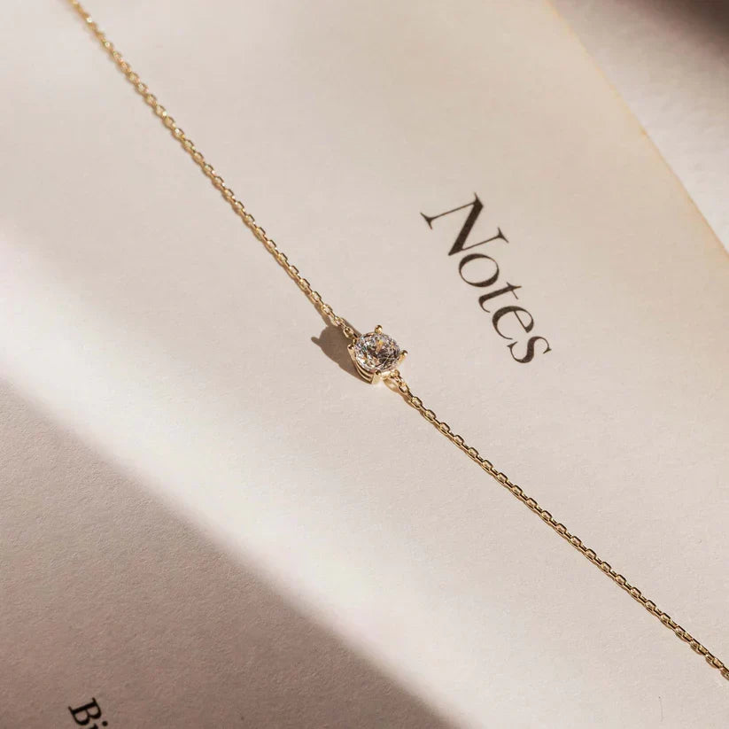 Pulsera Cléa con Piedra | Oro blanco