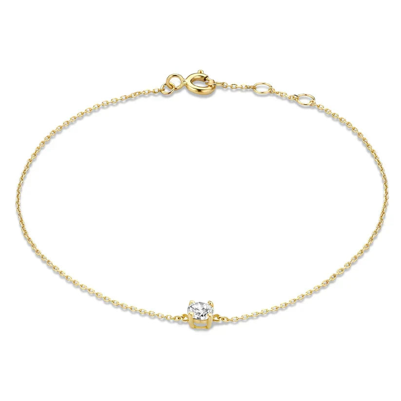 Pulsera Cléa con Piedra | Oro blanco