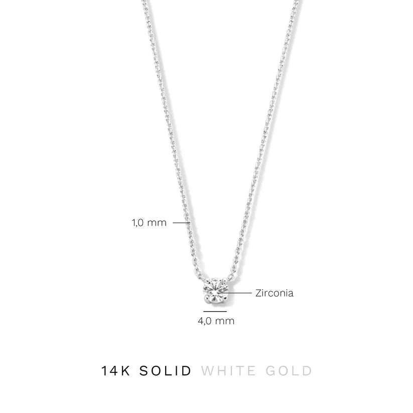 Collar Cléa con Piedra | Oro blanco