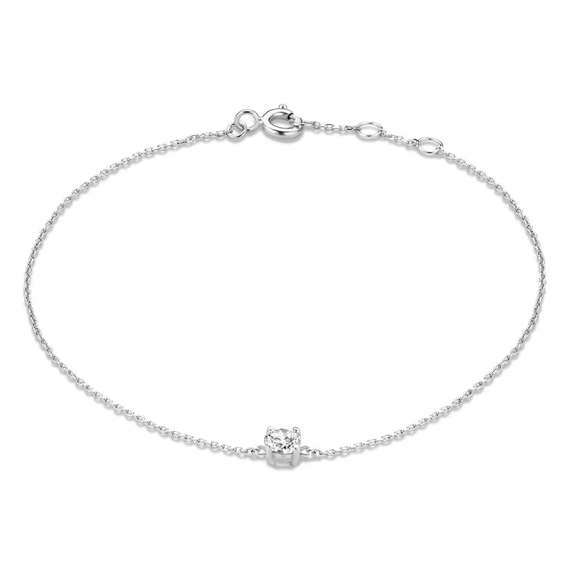 Pulsera Cléa con Piedra | Oro blanco