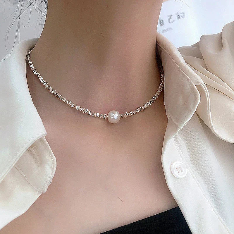 Collar con Perla Radiante | Oro blanco