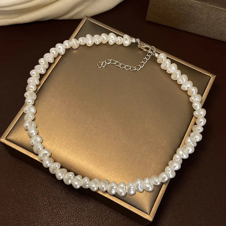 Collar Halo con Perla | Oro blanco