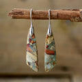 Aretes de Piedra Natural Antigua | Oro