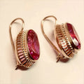 Aretes de Piedra Negra Vintage | Oro
