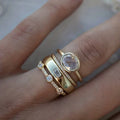 Juego de Anillos Vintage Oro y Circonia
