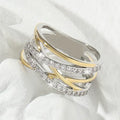 Anillo SilverGold Radiance con Circonia | Oro mixto