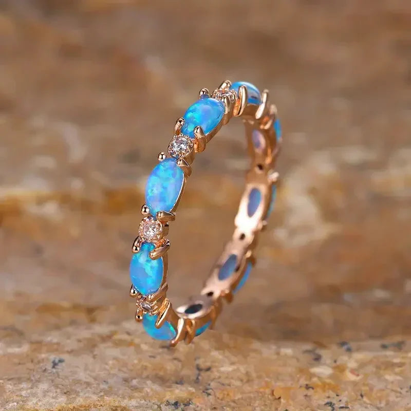 Anillo de Ópalo Azul | Oro