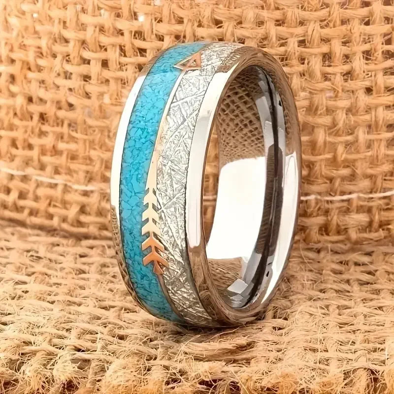 Anillo de Plata con Esmalte Antiguo | Oro blanco
