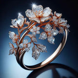 Anillo Flor Radiante Brillante | Oro rosa