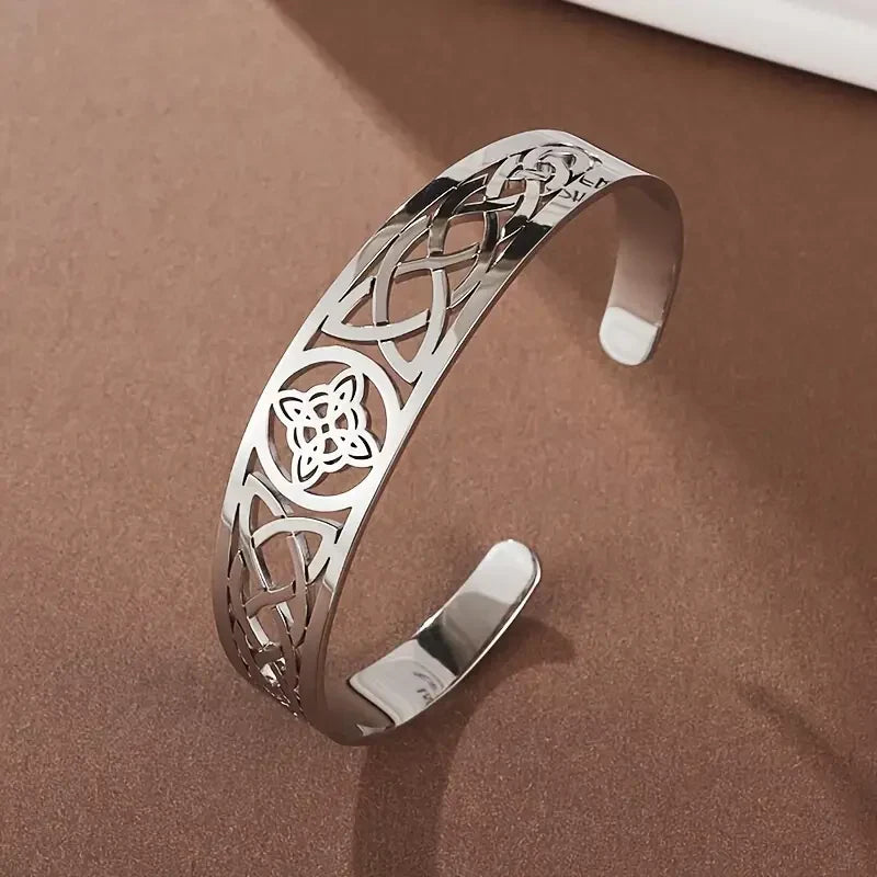 Pulsera Hueca Abierta Exquisita | Oro blanco