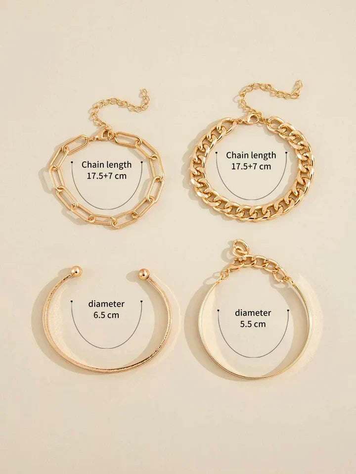 Juego de Pulseras Elan Mercer | Oro blanco