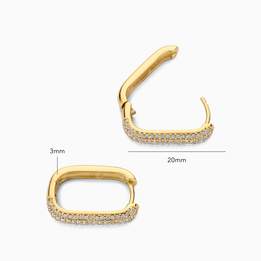 Arracadas Icon Pavé | Oro blanco