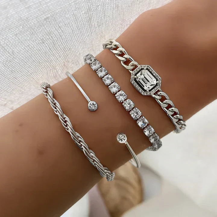 Juego de Pulsera Domitia Calvina | Oro blanco